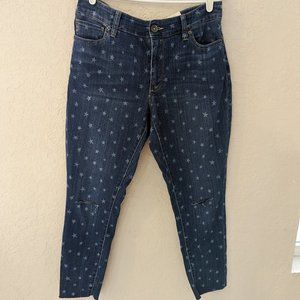 Time and Tru Star Pattern Skinny Mid Rise Jeans Size 14 NWT